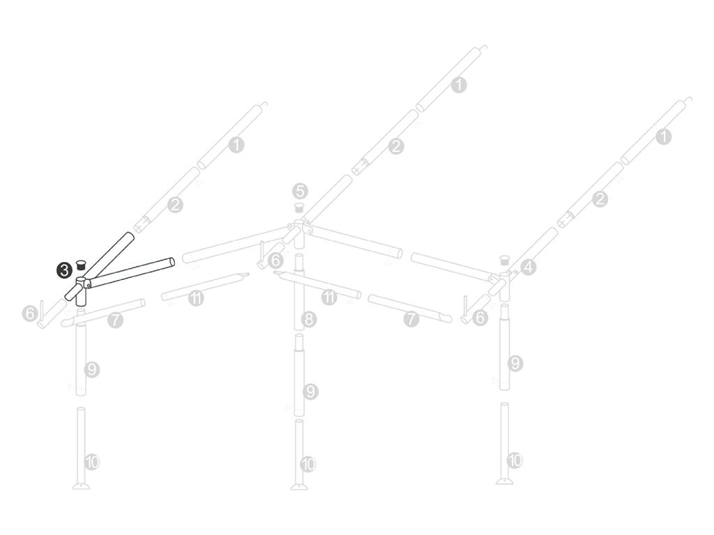 Obelink Vorzeltgestänge 28 mm linkes Eckstück