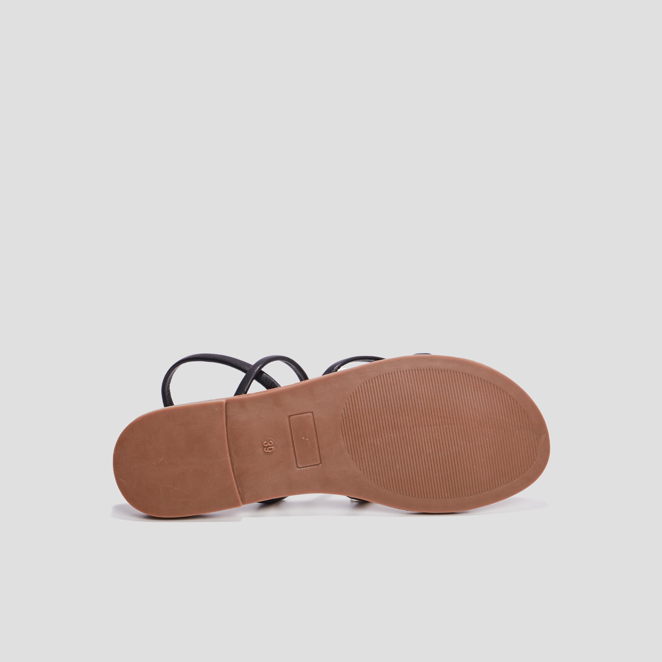 Sandales plates noir femme | La Halle