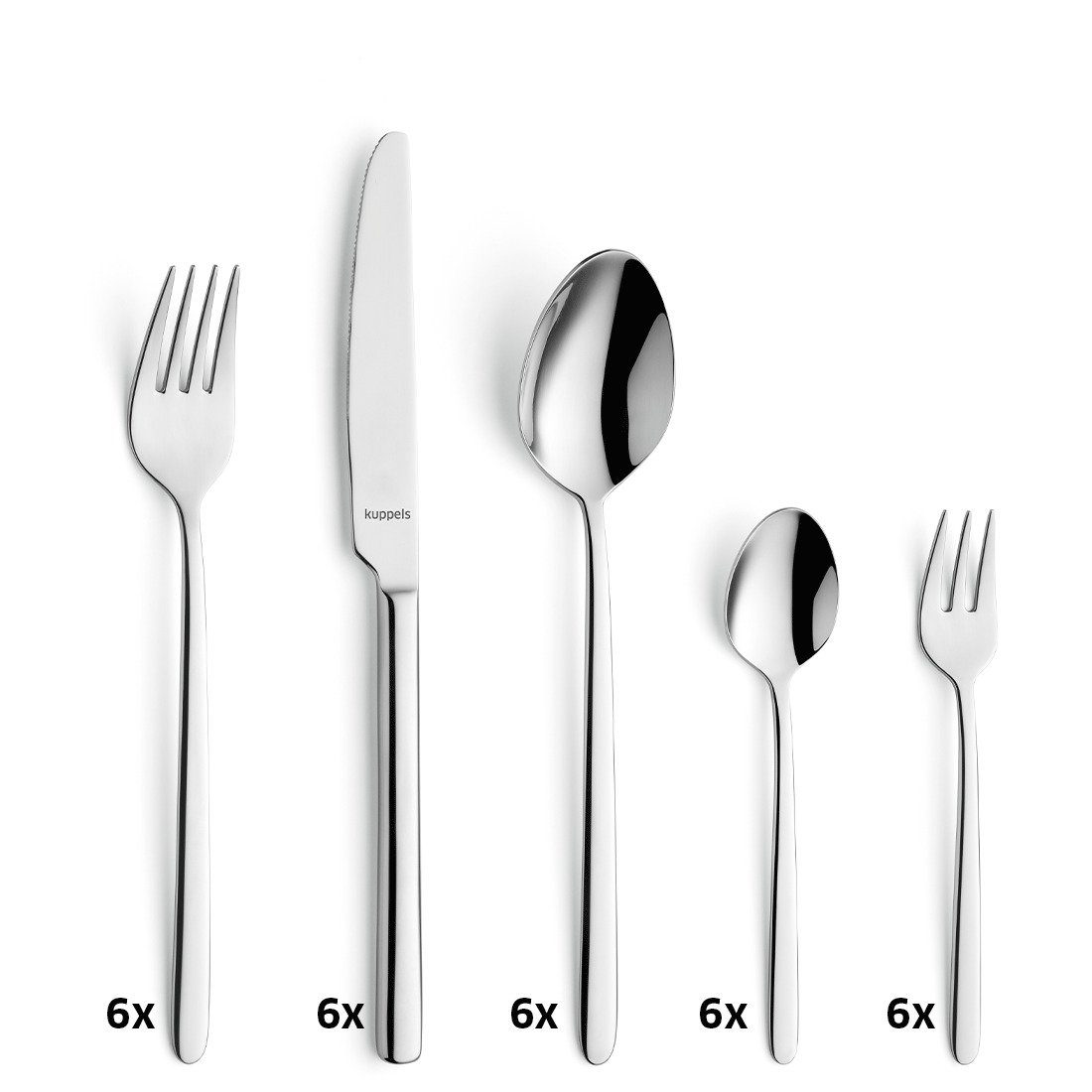 Kuppels Besteck-Set CUTE, Edelstahl 18/10, hochglanzpoliert, für 6 Personen, 30-teilig