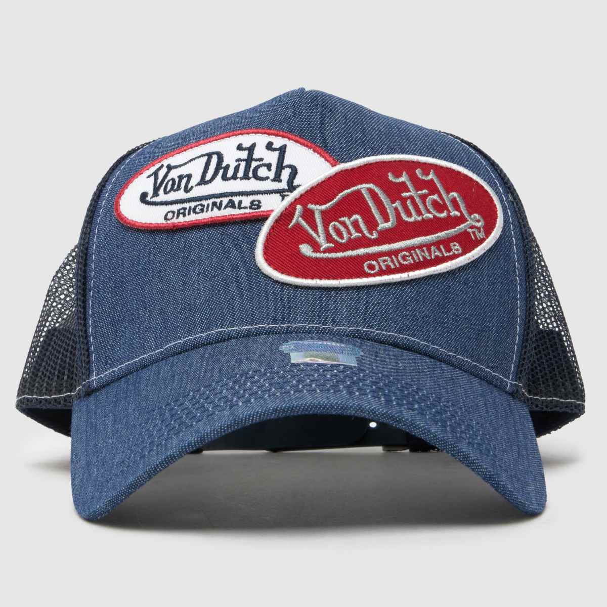 Von Dutch marinblå truckerkeps med russelmönster