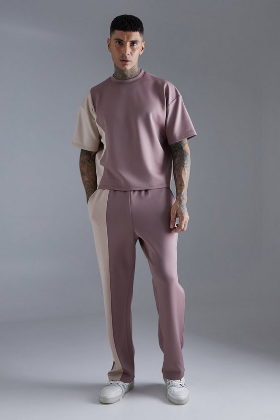 Gerade Scuba Colorblock Jogginghose