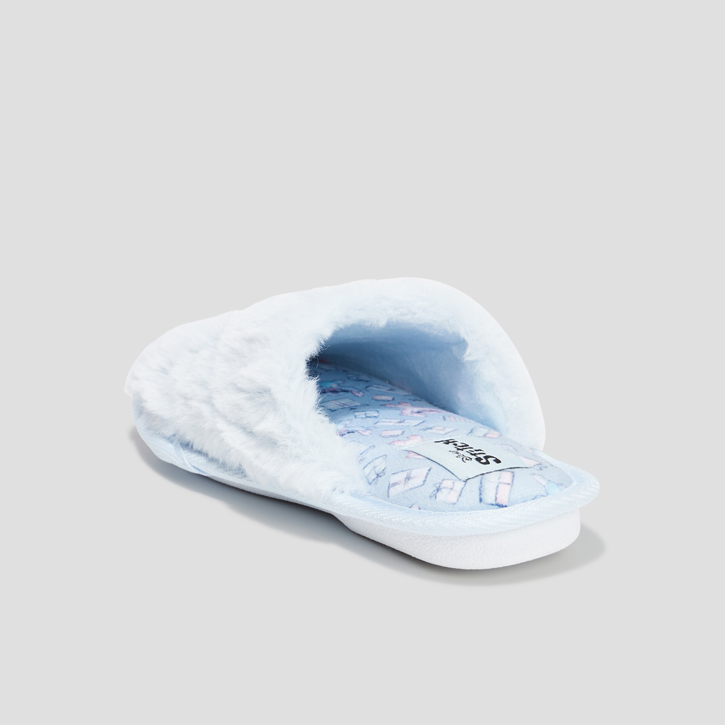 Chaussons mules fausse fourrure Stitch bleu fille | La Halle