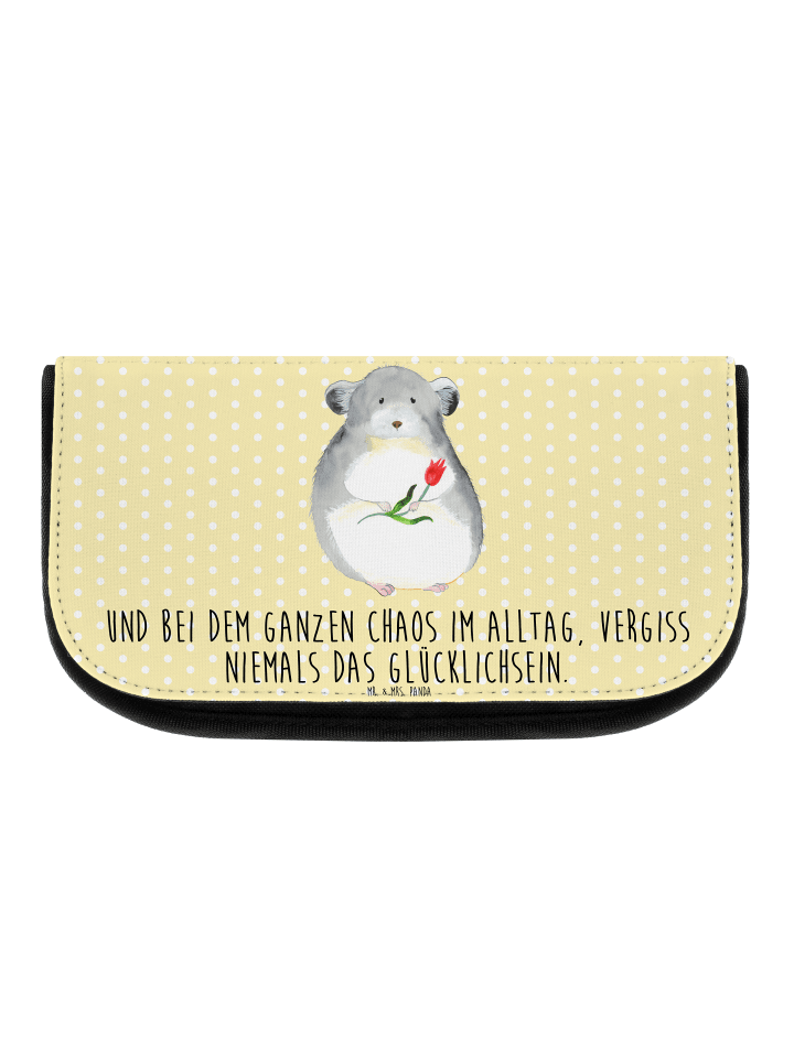 Mr. & Mrs. Panda Kosmetiktasche Chinchilla Blume mit Spruch in Gelb Pastell günstig kaufen onesize
