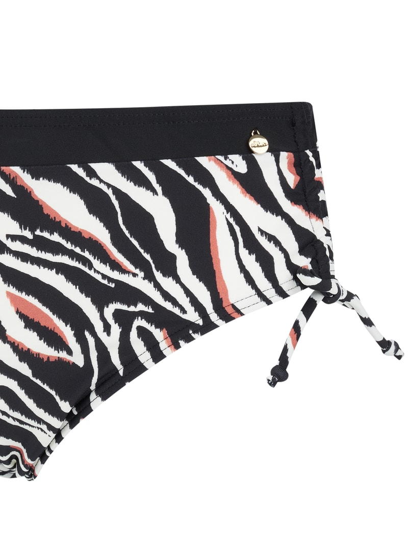 Bikini-Hose mit Allover-Muster in schwarz