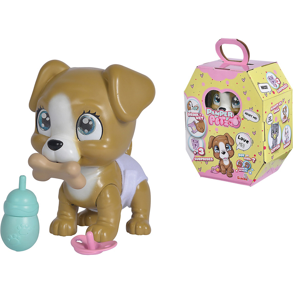 Pamper Petz Hund - Tierbaby mit Trink- und Nässfunktion, magischer Pfote & 3 Überraschungen