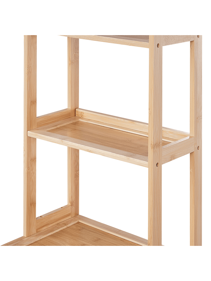Beliani Badezimmerregal LEHI in Heller Holzfarbton - (W) 36 x (H) 160 x (L) 30 cm günstig kaufen onesize