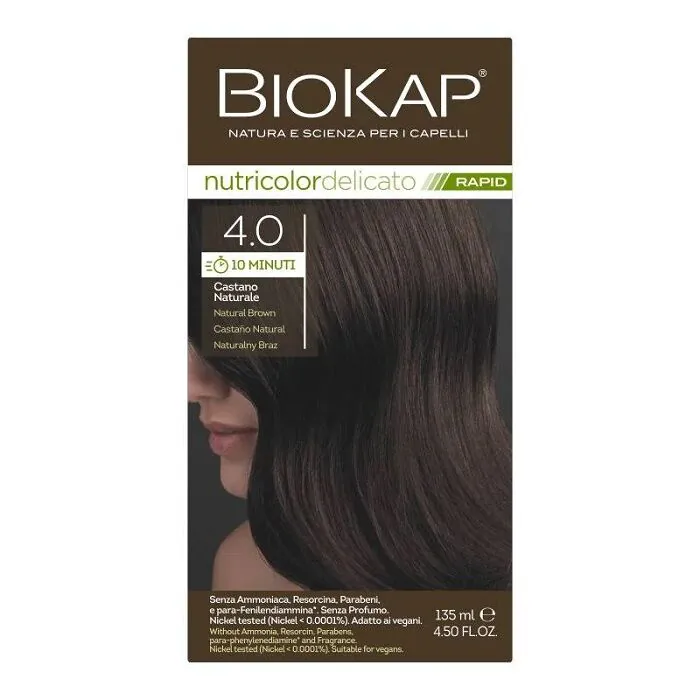 Biokap Nutricolor Delicato Rapid Hårfarve, 4.0 Naturlig brun