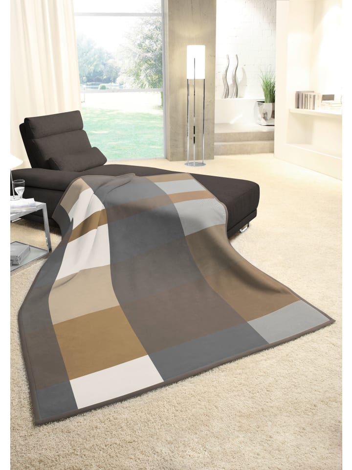 biederlack Cotton Home Wohndecke Timeless in grau günstig kaufen 150 x 200 cm
