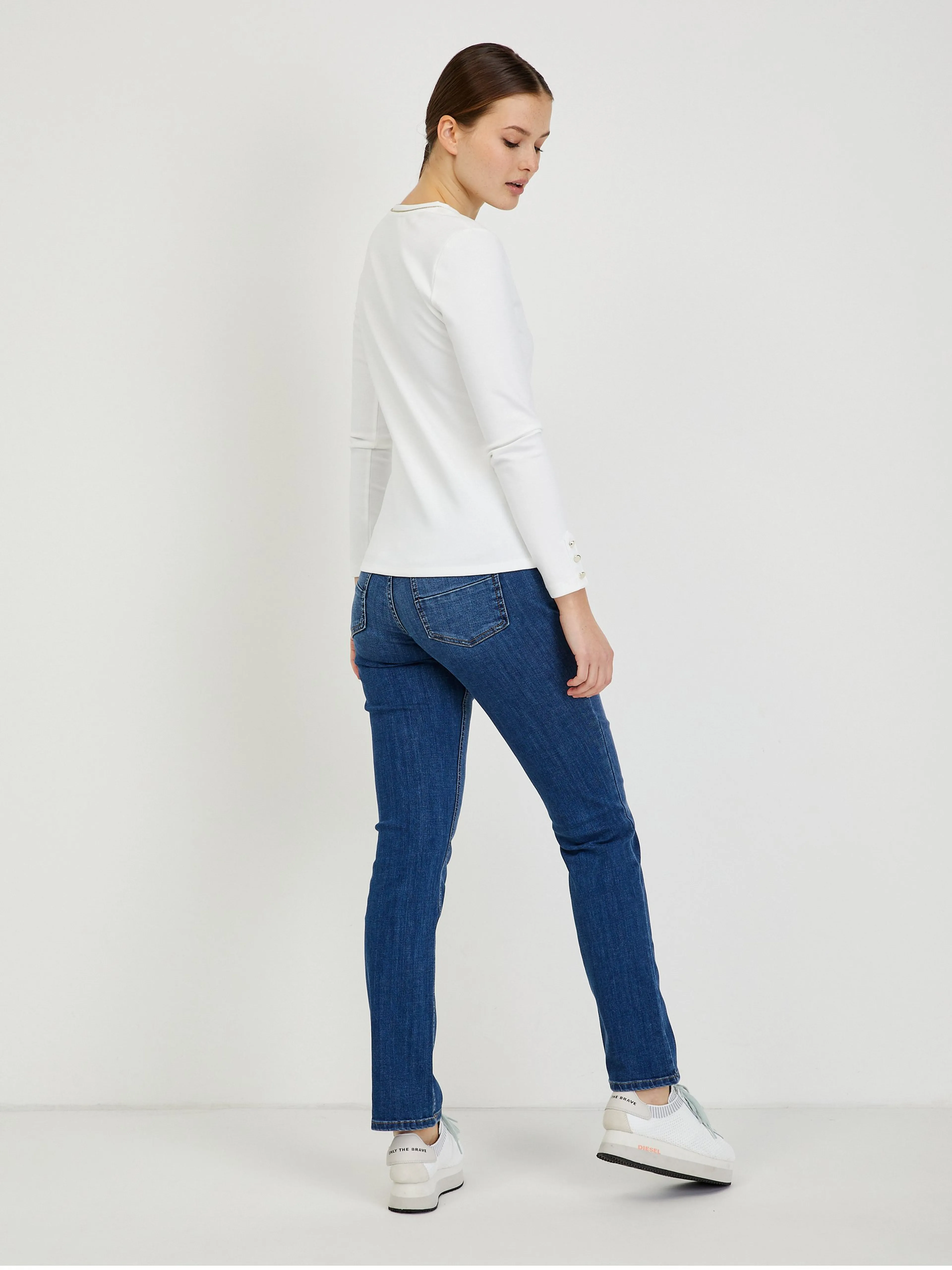 Weißes langärmeliges Damen T-Shirt ORSAY