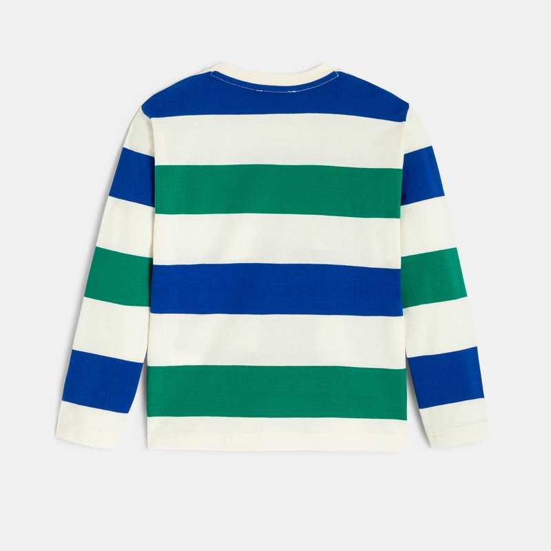 T-shirt garçon jersey rayures vertes Catimini