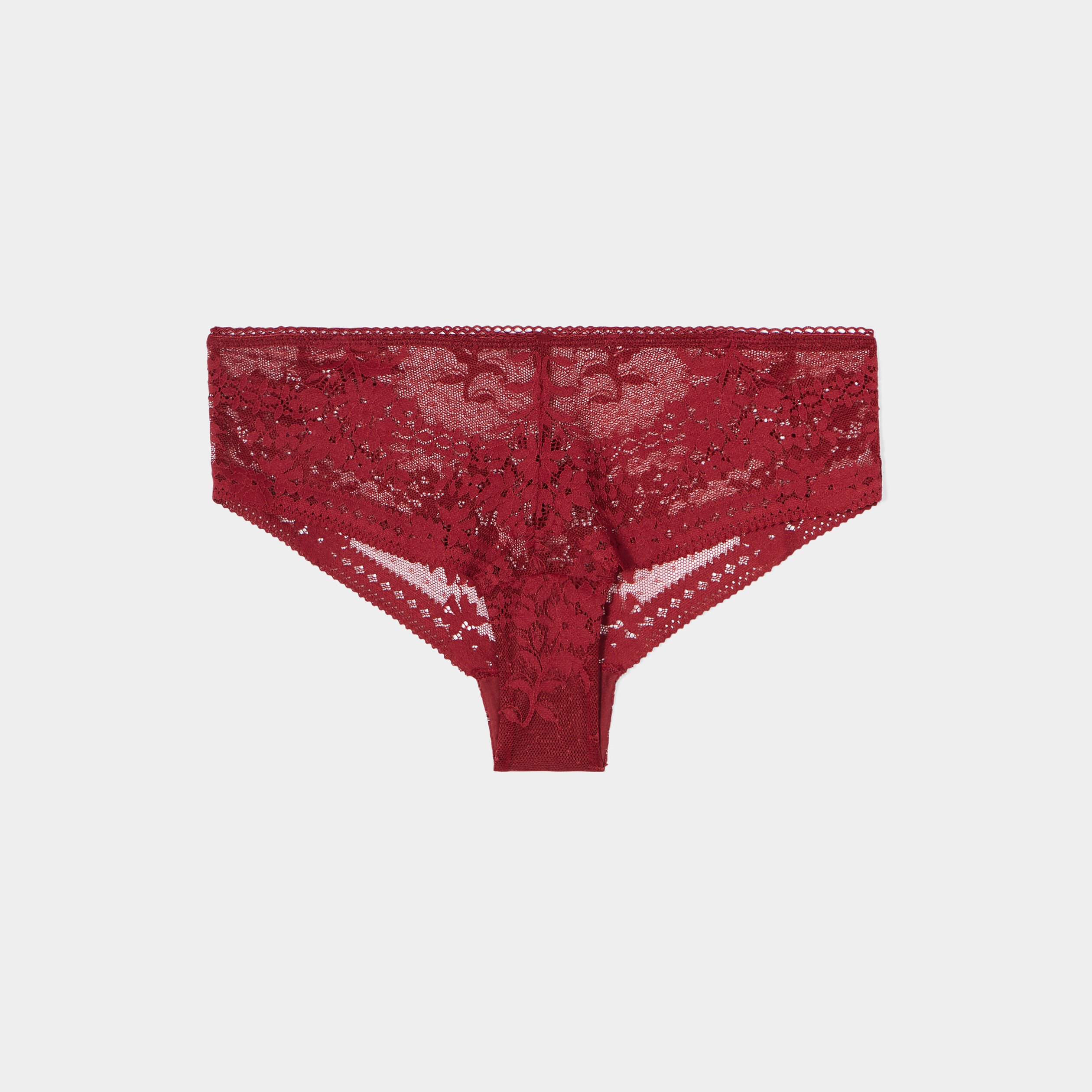 Shorty en dentelle bordeaux femme | La Halle