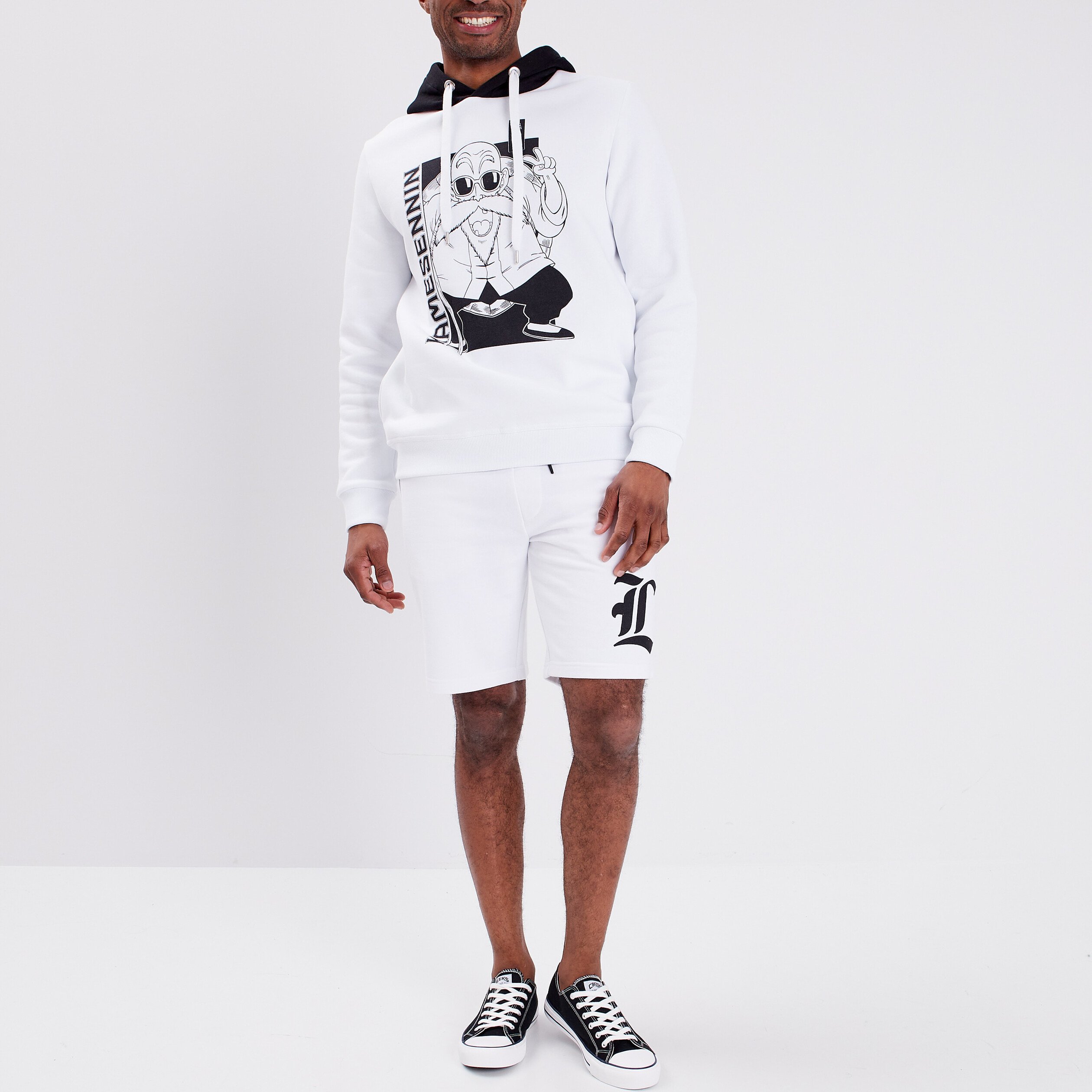 Sweat à capuche hoodie Dragon Ball Z blanc homme | La Halle