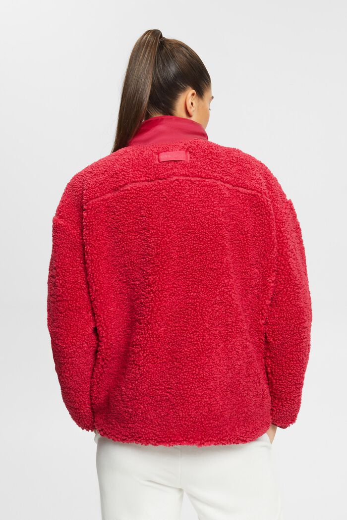 Sweatshirt aus Teddyfleece mit halbem Zipper