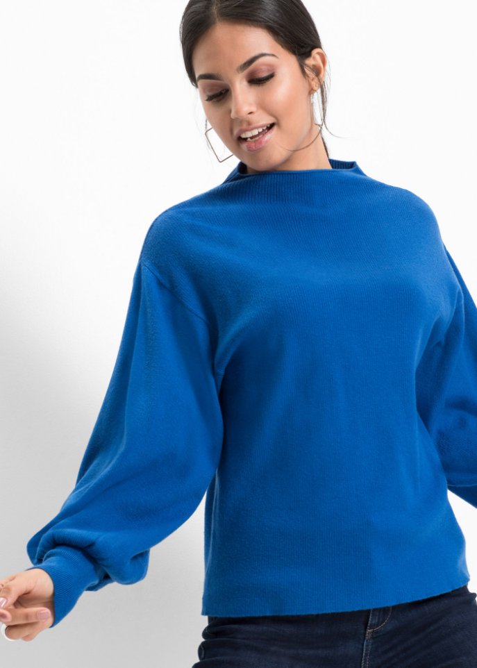 Strickpullover mit Ballonärmeln