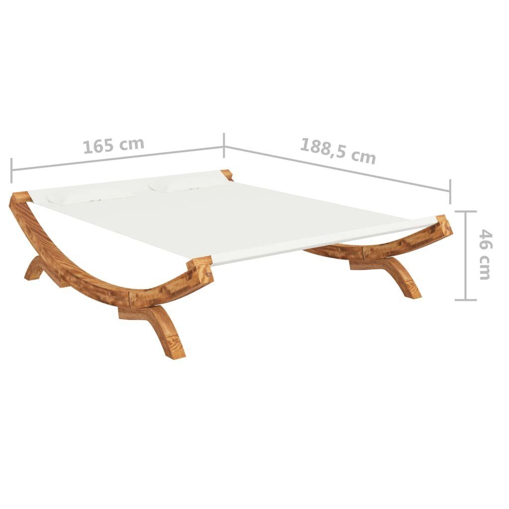 vidaXL Hängematte Hängematte 165x188,5x46 cm Bugholz Massiv Creme