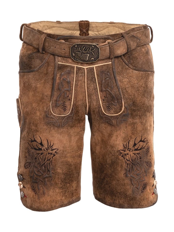 Spieth & Wensky Lederhose NERCEL in dunkelbraun günstig kaufen