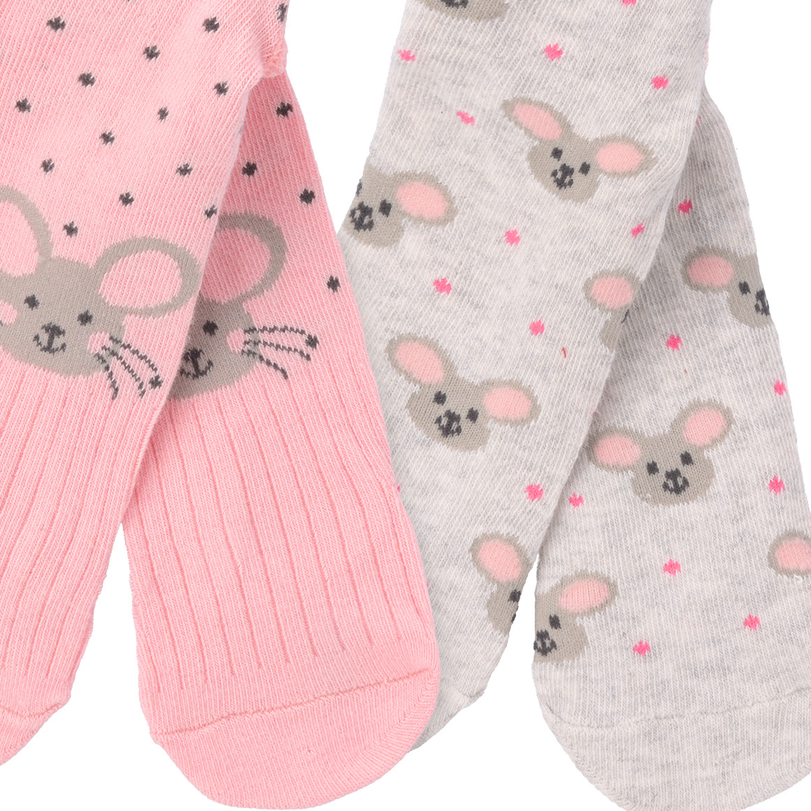 2 Baby Strumpfhosen mit Mäuse-Motiven