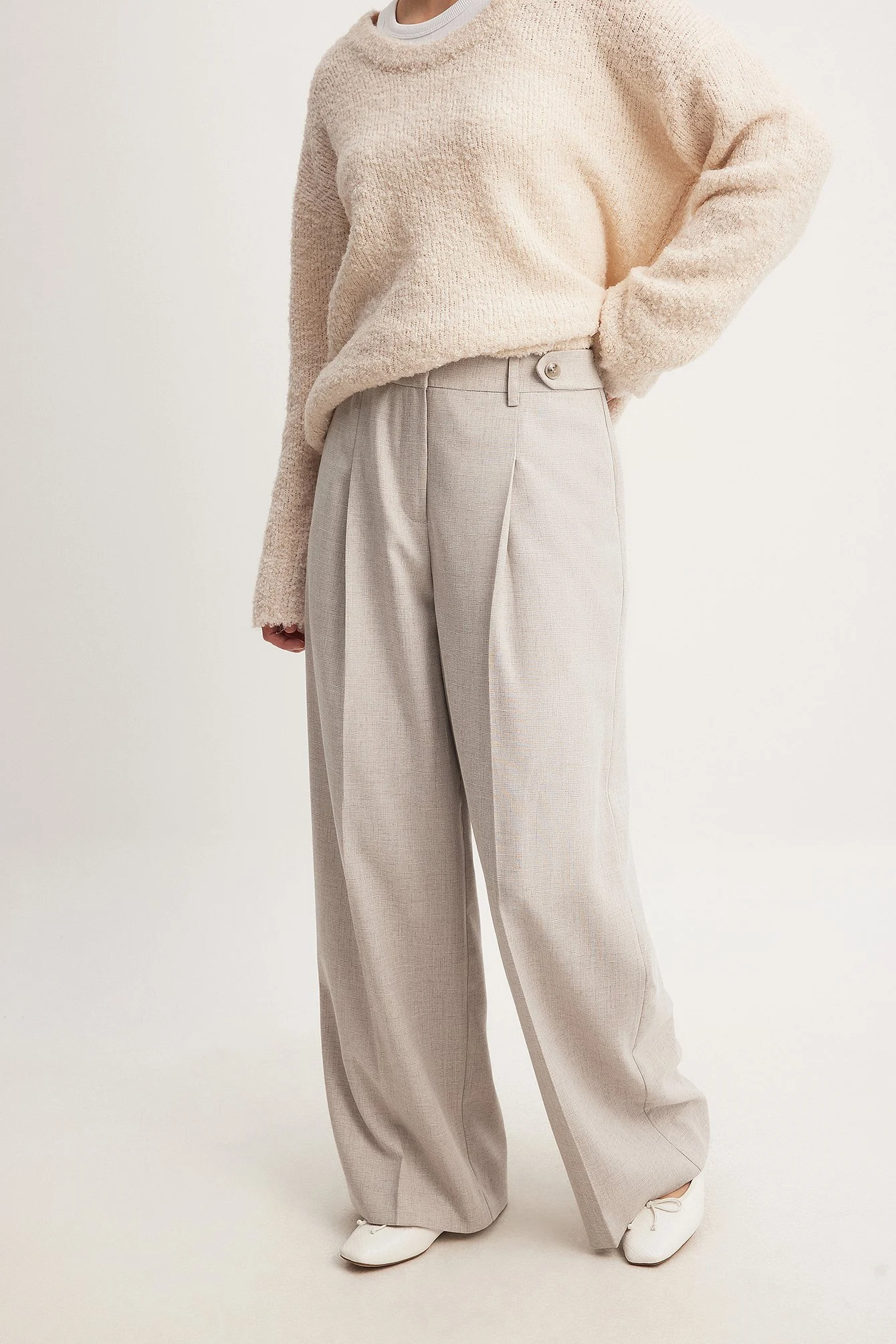 Weite Anzughose mit hoher Taille