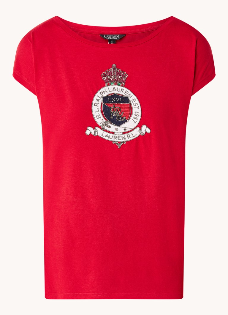 Ralph Lauren T-shirt with logo and rhinestones