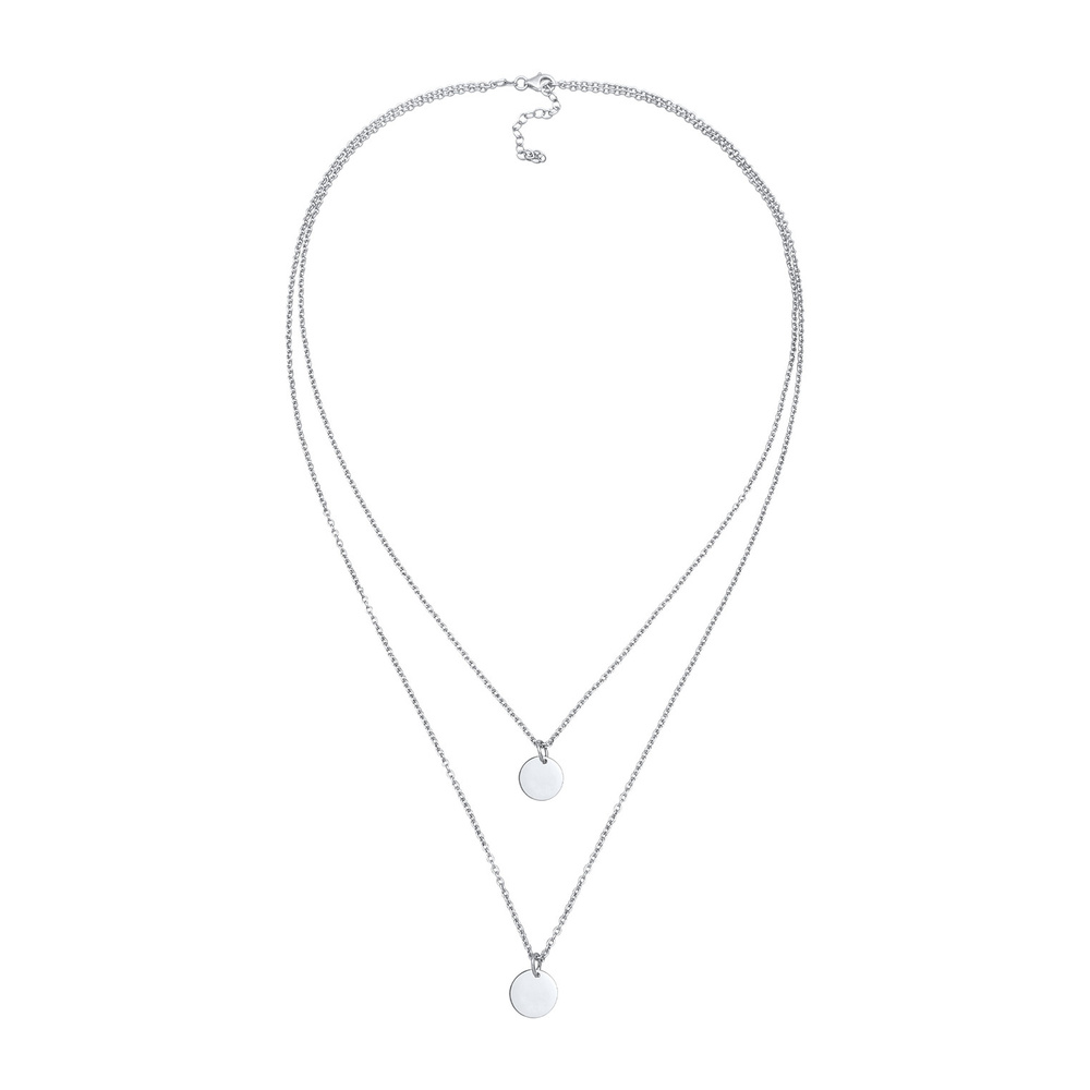 Elli Elli Collier Pendentif femme plaque geographique en argent massif 925 collier