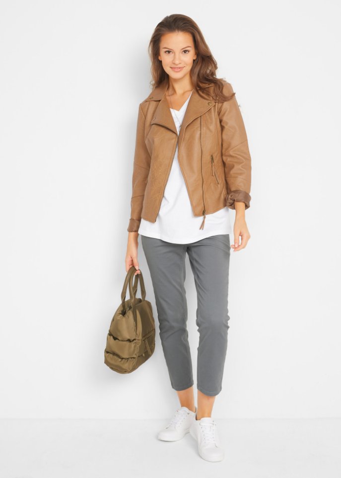 Weites Long-Shirt mit V-Ausschnitt, Kurzarm (5er Pack)