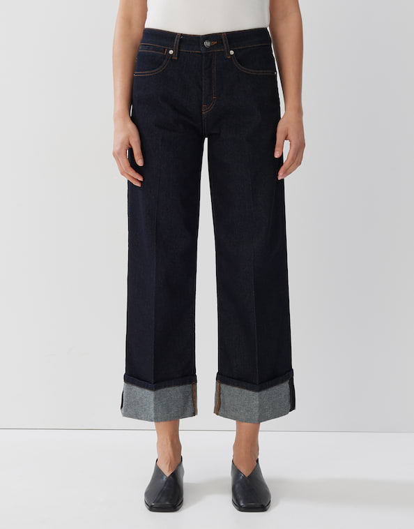 Cropped Wide Jeans Cellma turn up