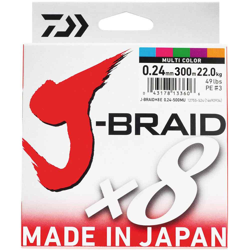 Daiwa J-Braid x8 Multi-Color 300m