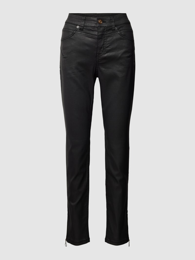 Slim Fit Lederhose mit Gesäßtaschen Modell 'RICH' in schwarz