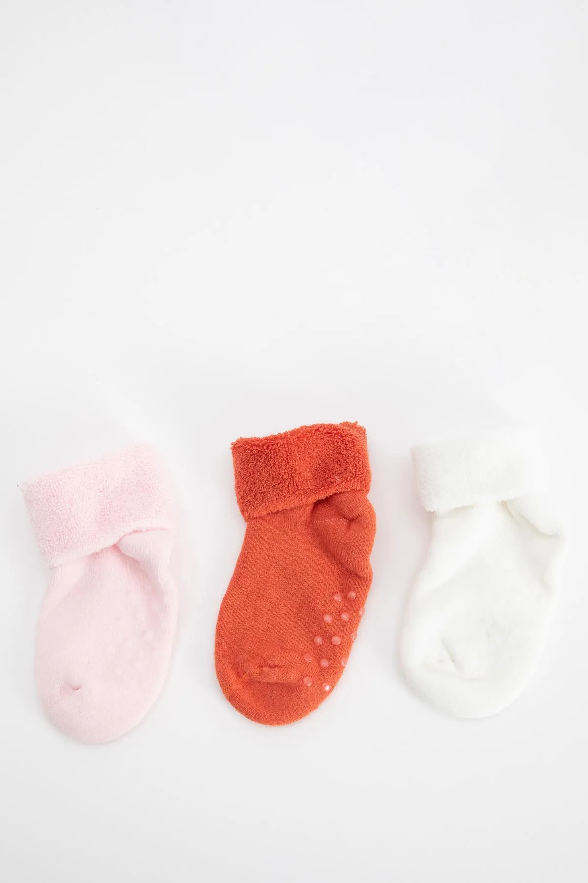DeFacto  Mädchen Baby Rutschfeste Basis 3-teiliges Baumwollhandtuch Socken Y7807a2ns