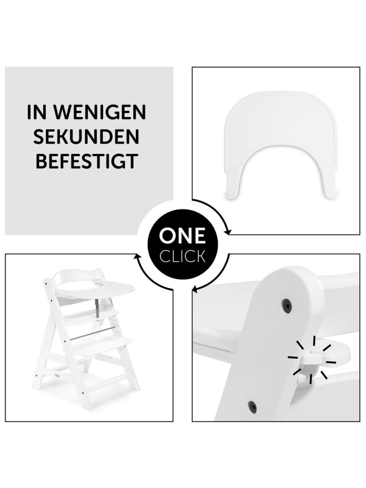 Hauck Essbrett und Tisch für Alpha Hochstuhl (Click Tray) in weiss günstig kaufen onesize