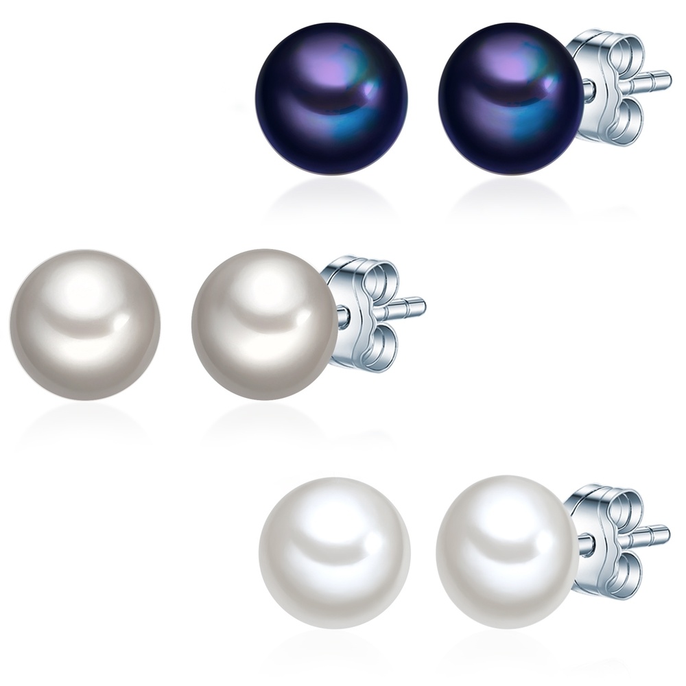 Valero Pearls Puce d'oreille en perle Perle de culture d'eau douce Perle de culture d'eau douce Boucles d'oreilles