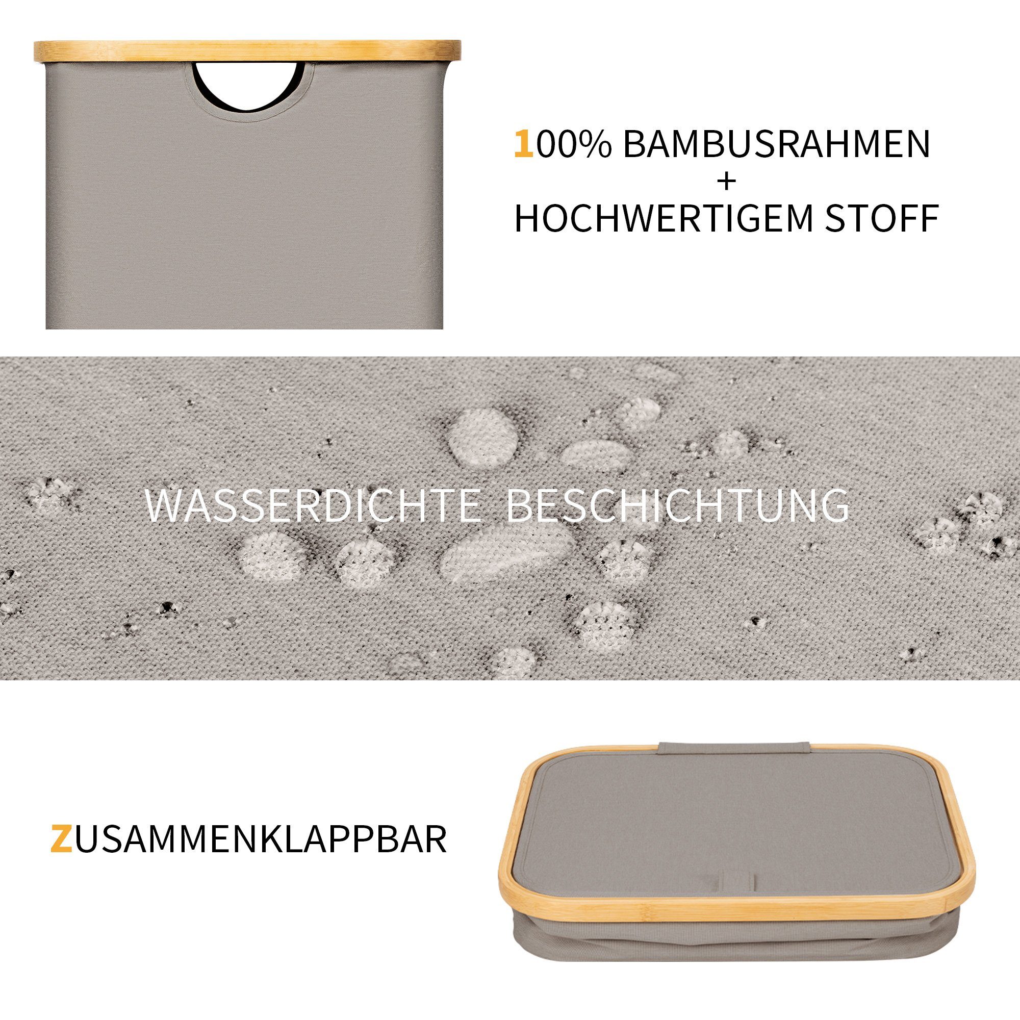 AdelDream Wäschekorb Wäschekorb mit Deckel, Wäschekorb kann gefaltet werden