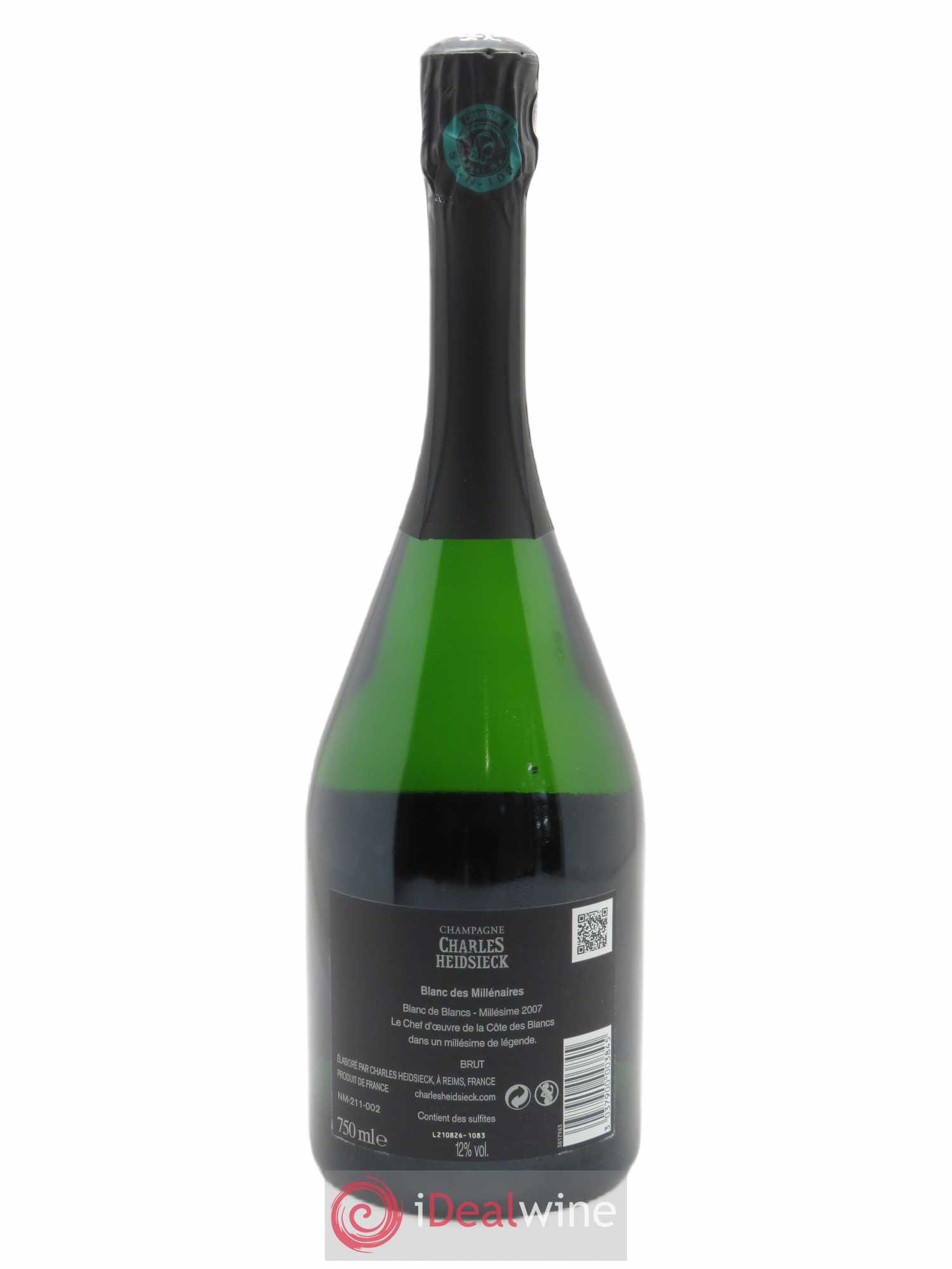 Blanc de Blancs Blanc des Millénaires Charles Heidsieck  2007 - Lot de 1 Bouteille