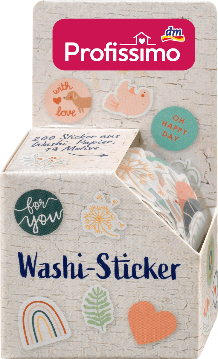 Sticker Washi auf Rolle 13 Motive, 1 St