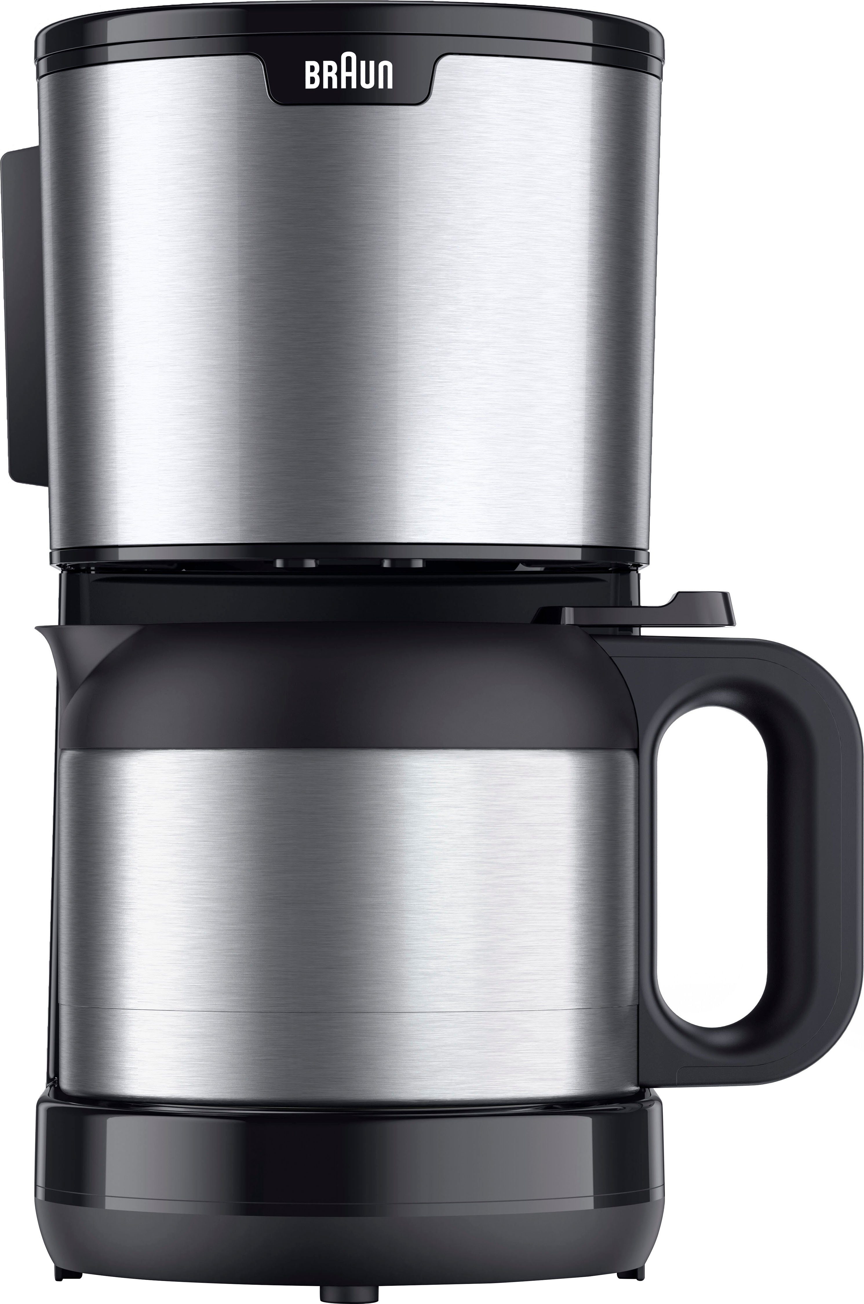 Braun Filterkaffeemaschine PurShine KF1505 BK, 1,2l Kaffeekanne, Papierfilter, Thermokanne schwarz
