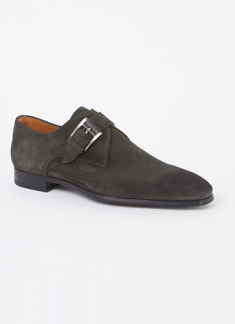 Pantofi Magnanni din piele întoarsă cu cataramă