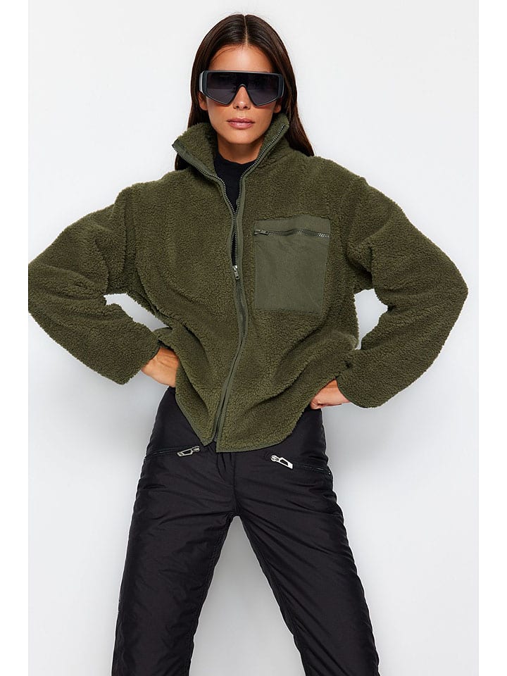 trendyol Fleecejacke in Dunkelgrün günstig kaufen