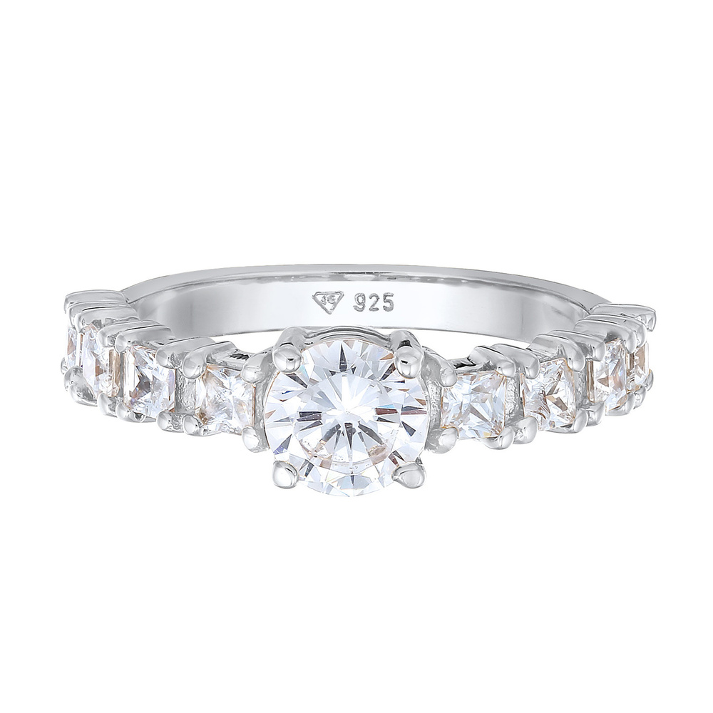 Elli Elli Bague Femmes Bague de fiançailles élégante avec Cristal de Zirconium en Arge Bague