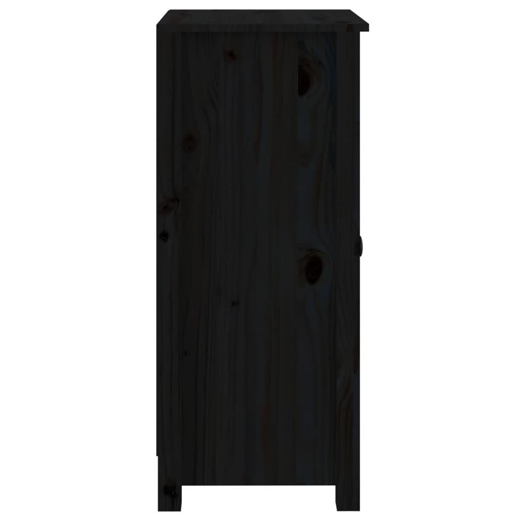 vidaXL Anrichte Sideboards 2 Stk Schwarz 40x35x80 cm Massivholz Kiefer