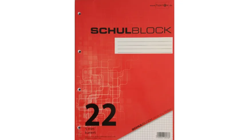 PAPERZONE Schulblock A4 Lineatur 22 100 Blatt