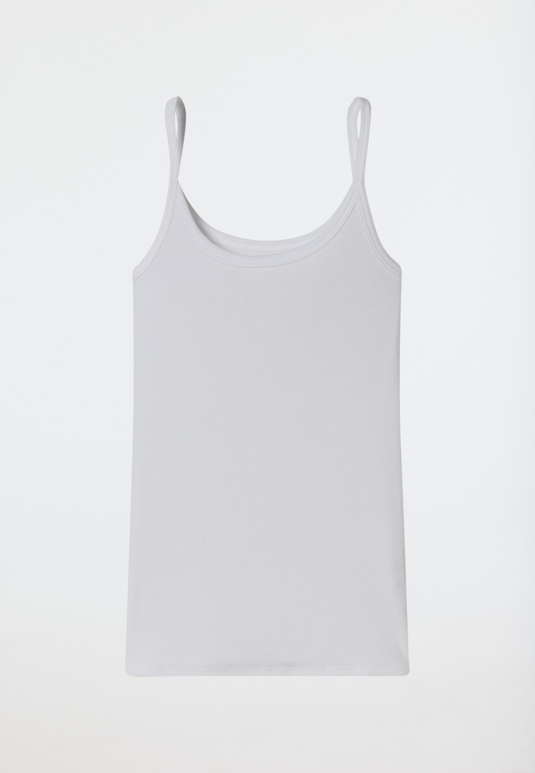 Spaghettitop Doppelripp Organic Cotton weiß - Pure Rib