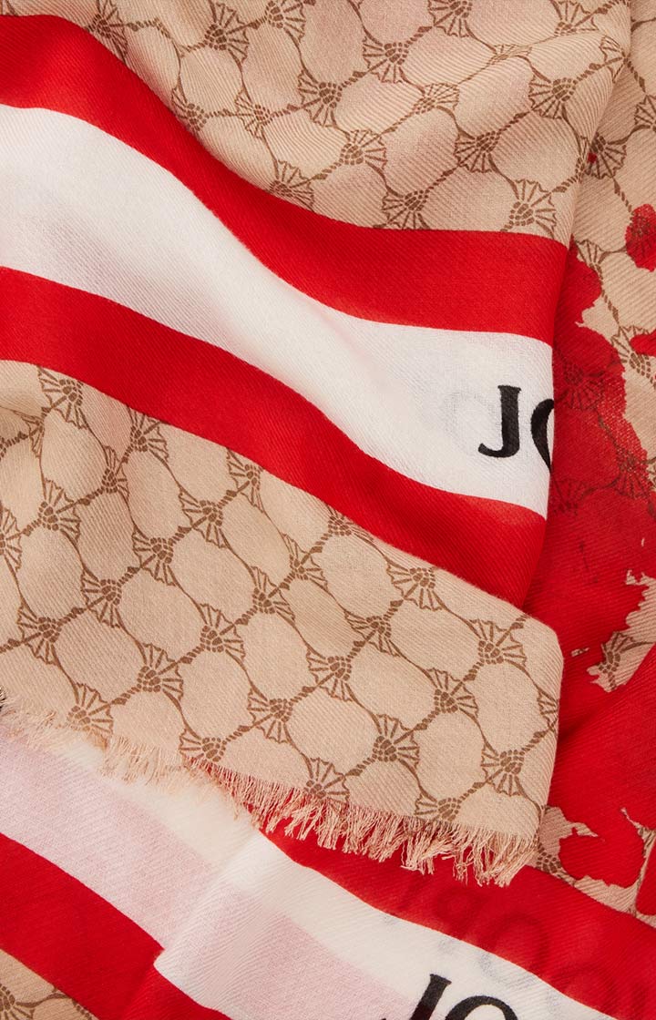 Cornflower-Schal in Beige/Rot