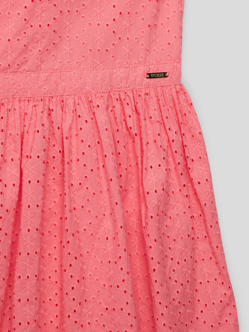 Kleid mit Lochmuster Modell 'SANGALLO' in pink