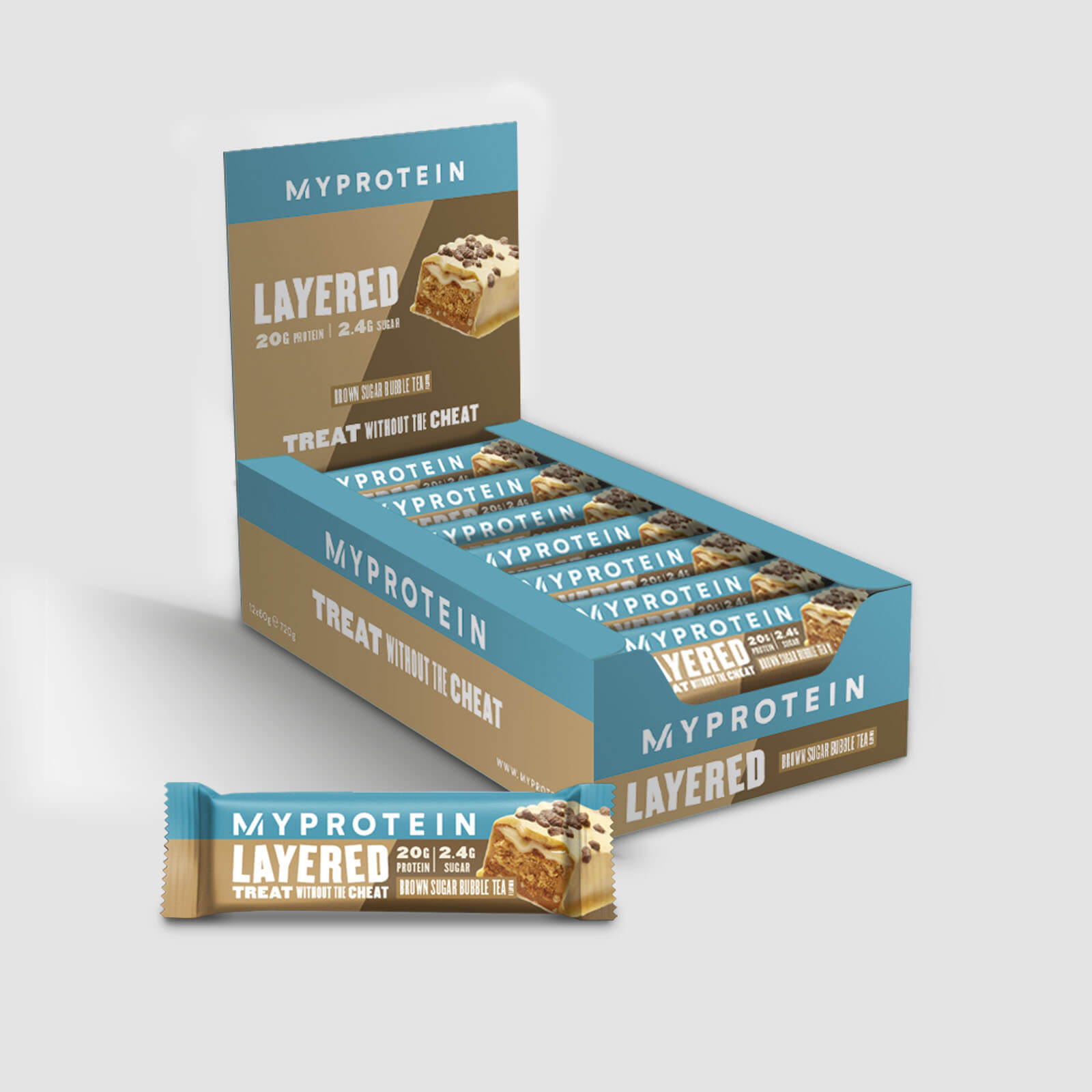 Retail Layer Bar, Brown Sugar Bubble Tea, 12 x 60g