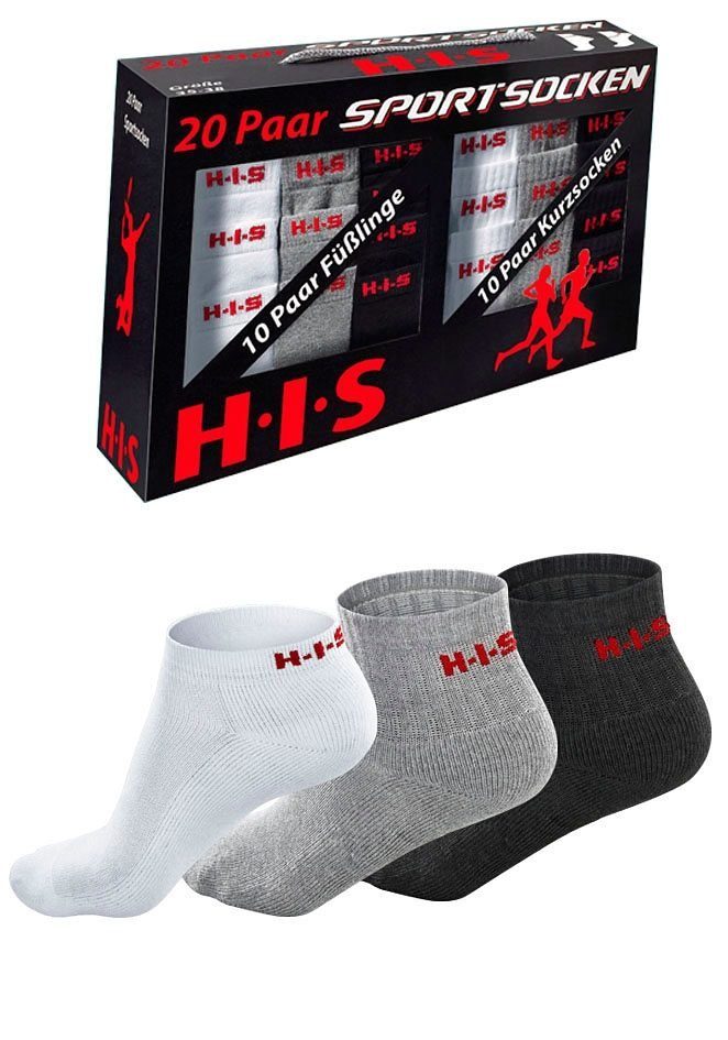 H.I.S Kurzsocken (Set, 20-Paar) und Sneakersocken mit Frottee