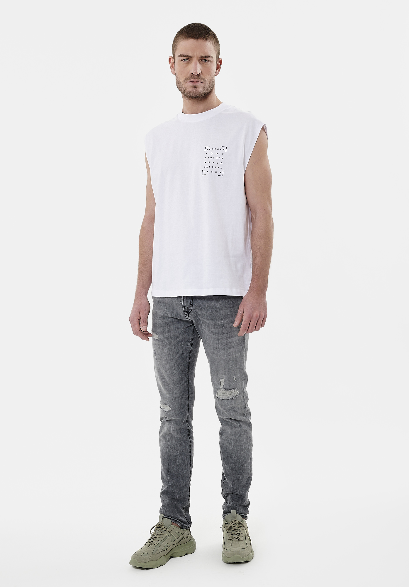 SKY    T-shirt blanc Homme en 100% coton
