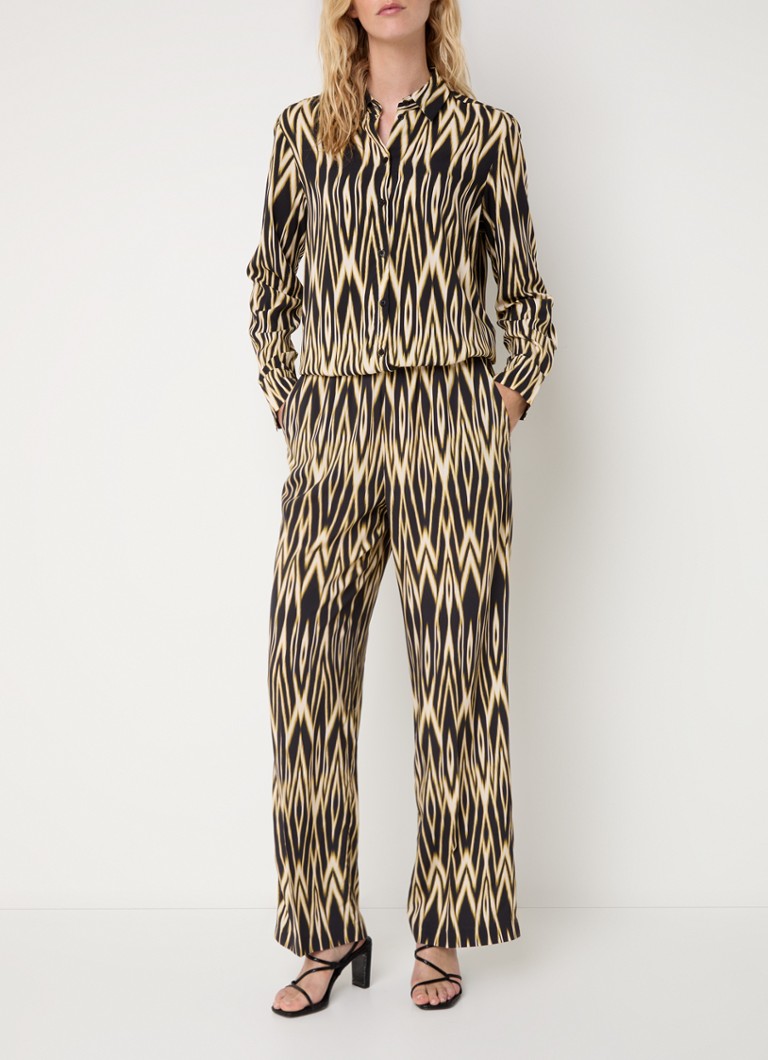 Pantaloni a vita alta e gamba larga di Gerry Weber con stampa e tasche laterali.