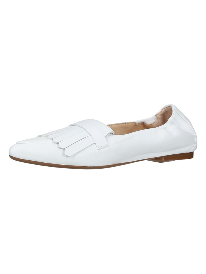 PETER KAISER Leder-Slipper in Weiß günstig kaufen