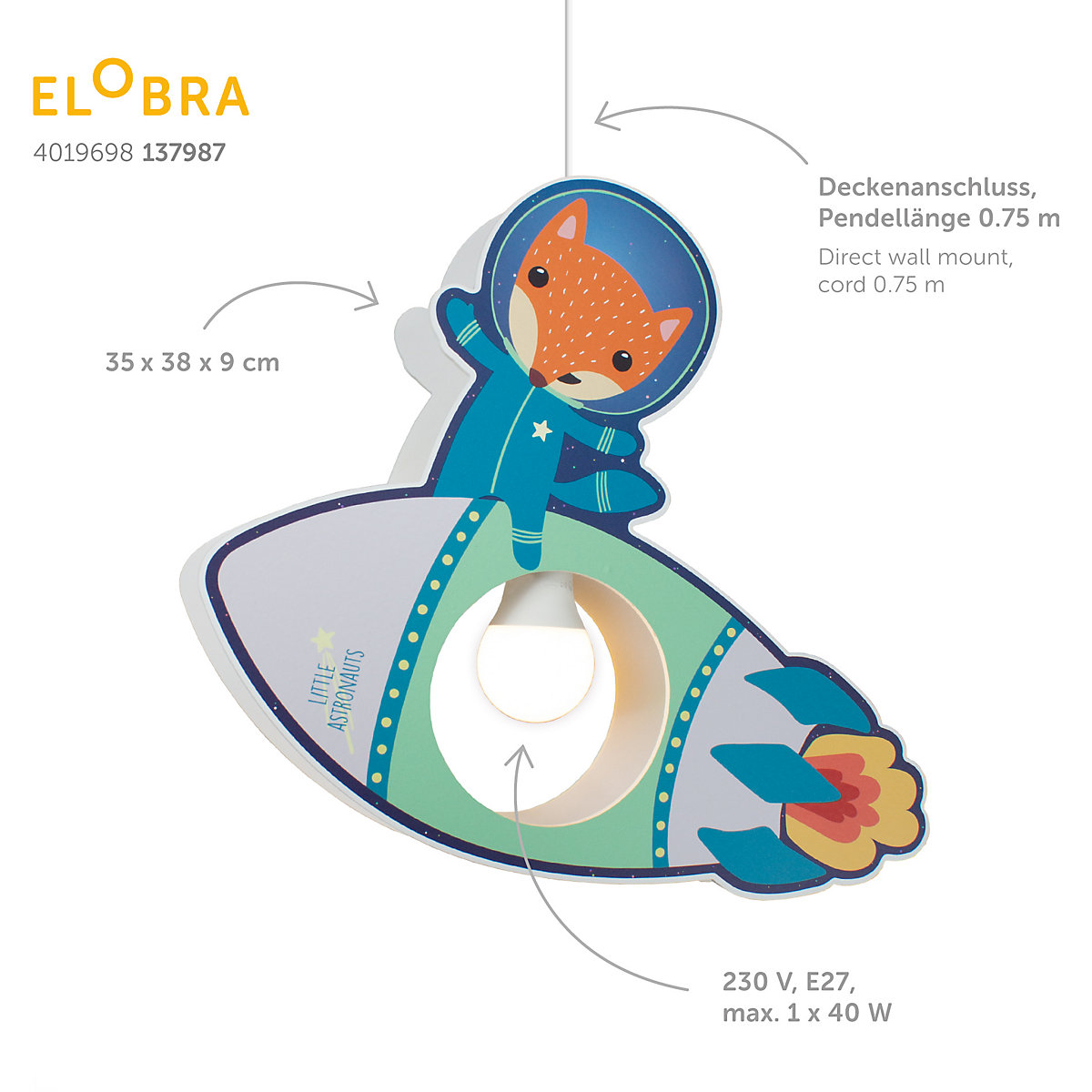 Pendelleuchte Little Astronauts 