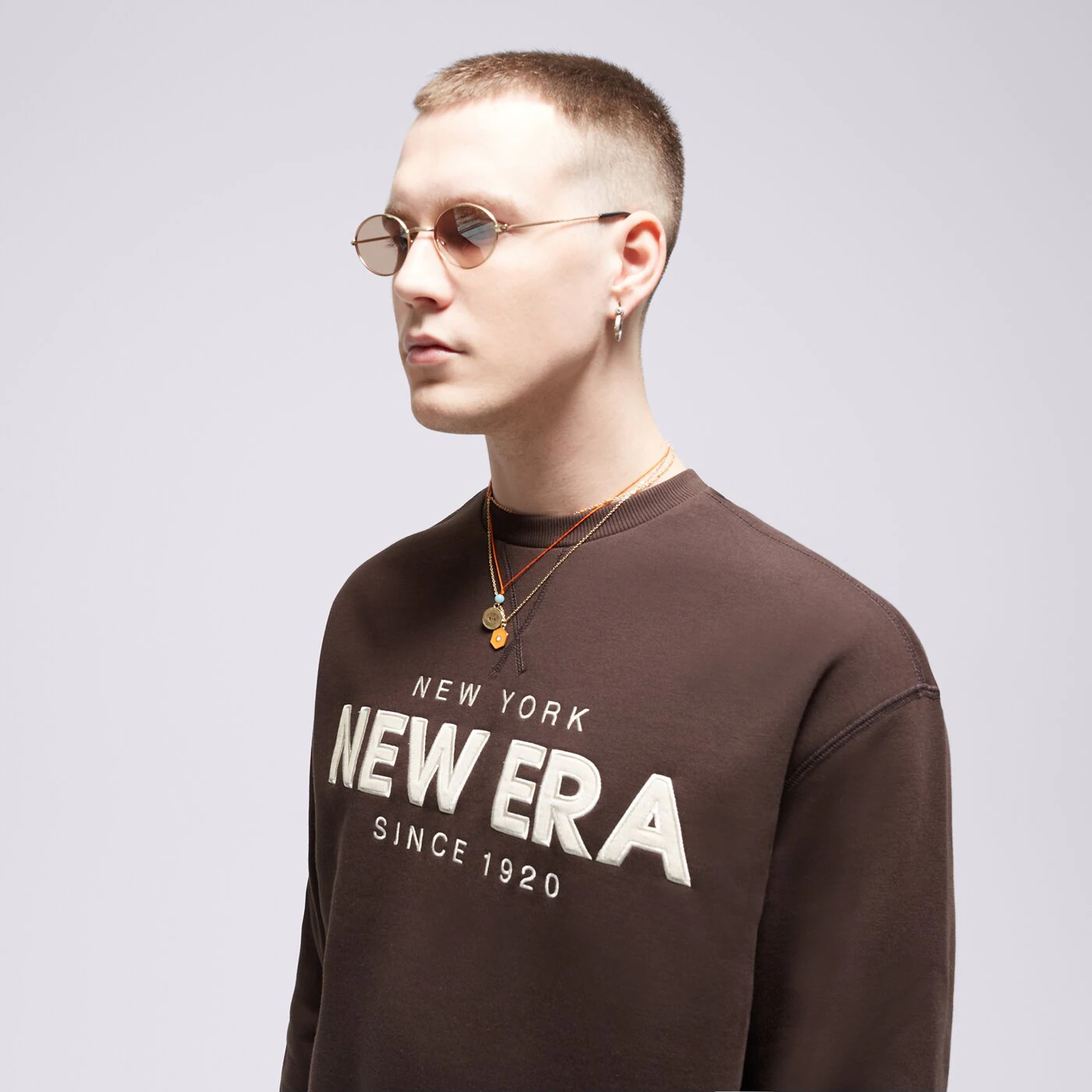 NEW ERA SWEATSHIRT NE WORDMARK CREW NECK Braun